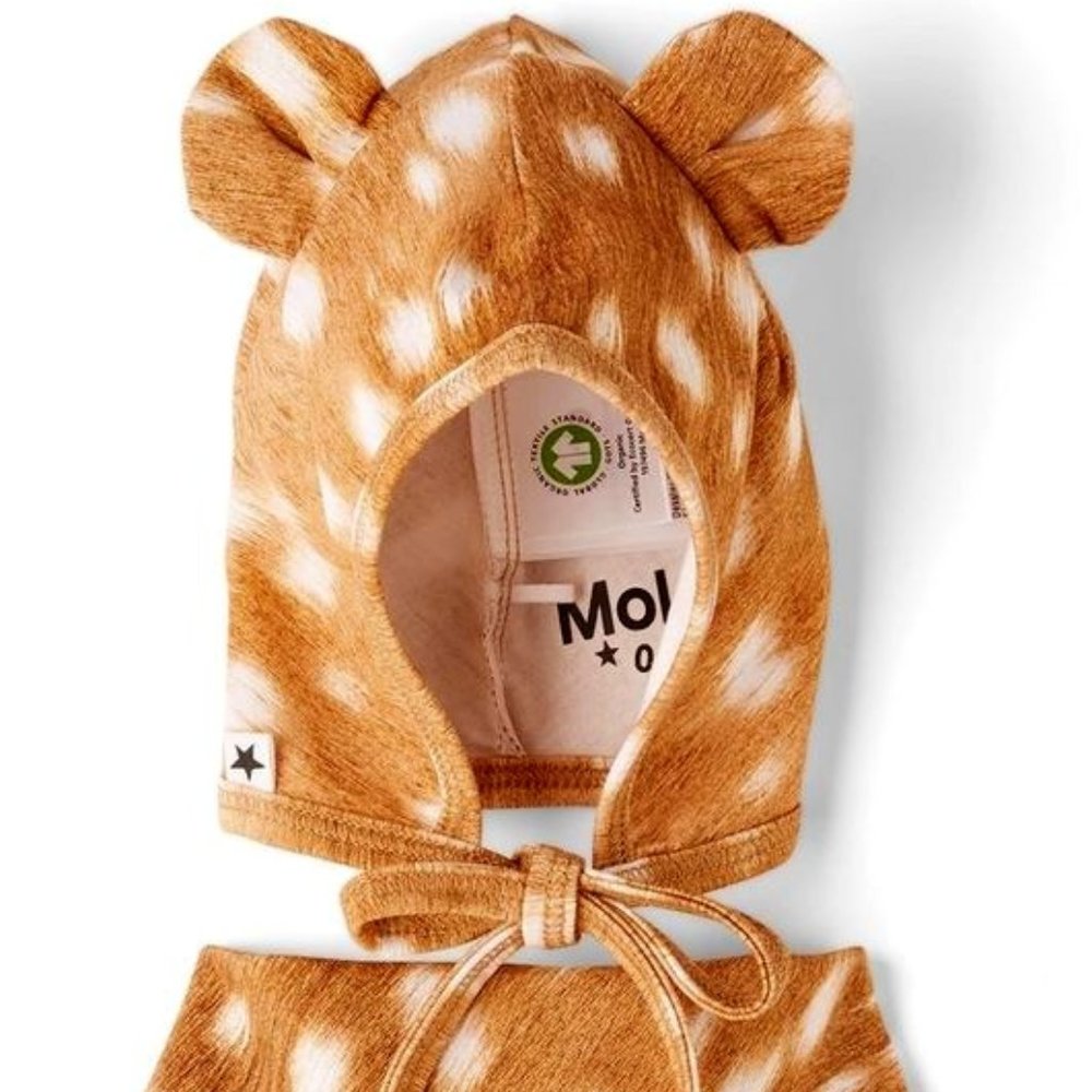 MOLO Baby Brown Fawn Nilo Hat & Bib Set - 6 to 12 months
